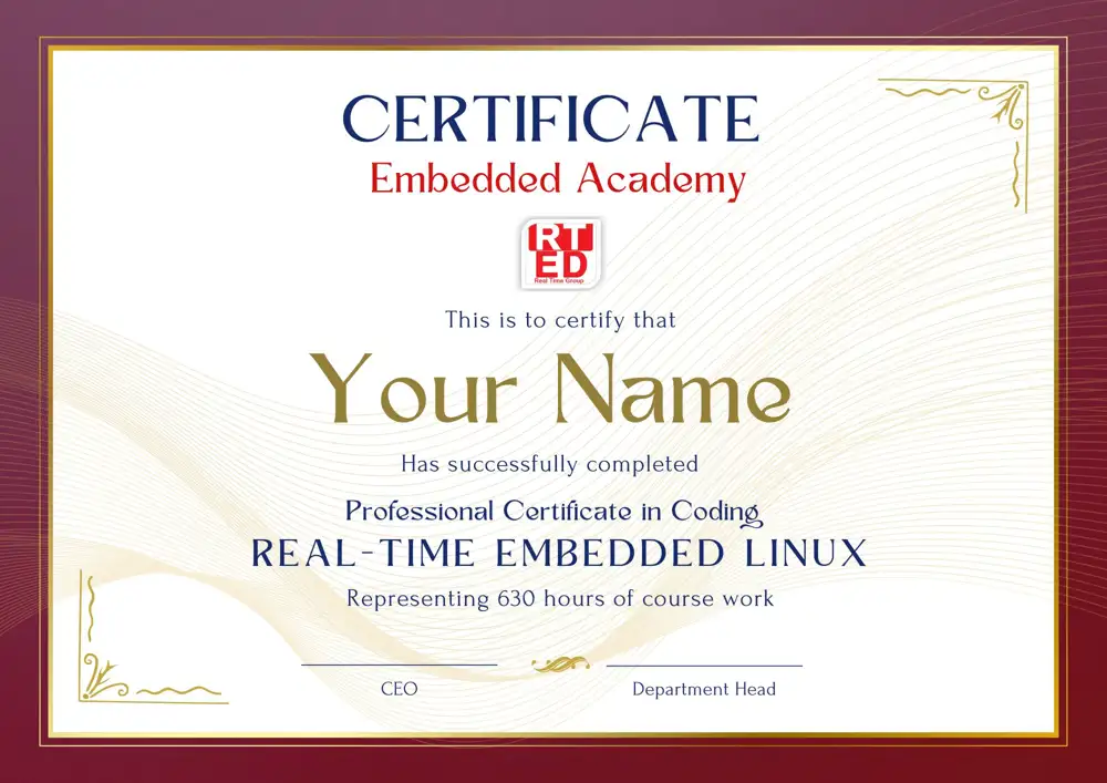 Real Time Embedded Linux Certification
